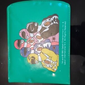 Vintage 1993 Power Rangers Mighty Morphin Saban Intl WALLET PATENT LEATHER GREEN
